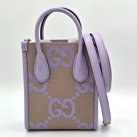 39A❤️NWT Gucci Monogram Jumbo GG Mini Tote bag - Picture 3 of 15